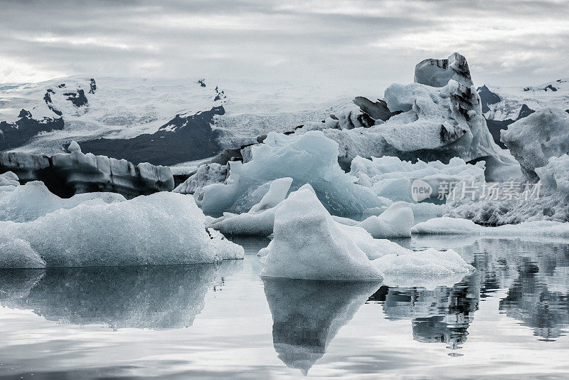 冰川冰，Jokulsarlon, Asturland，冰岛，欧洲